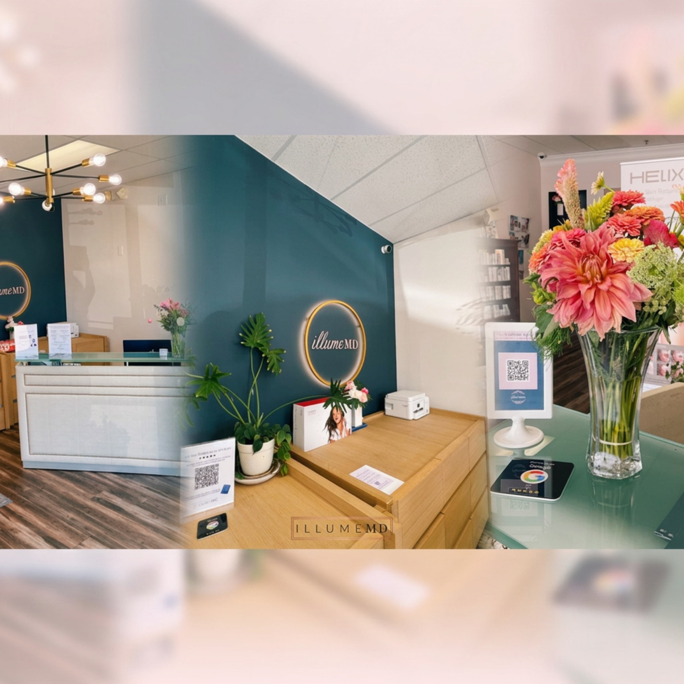 Interior of illumeMD medical spa Reception area in Concord, NC